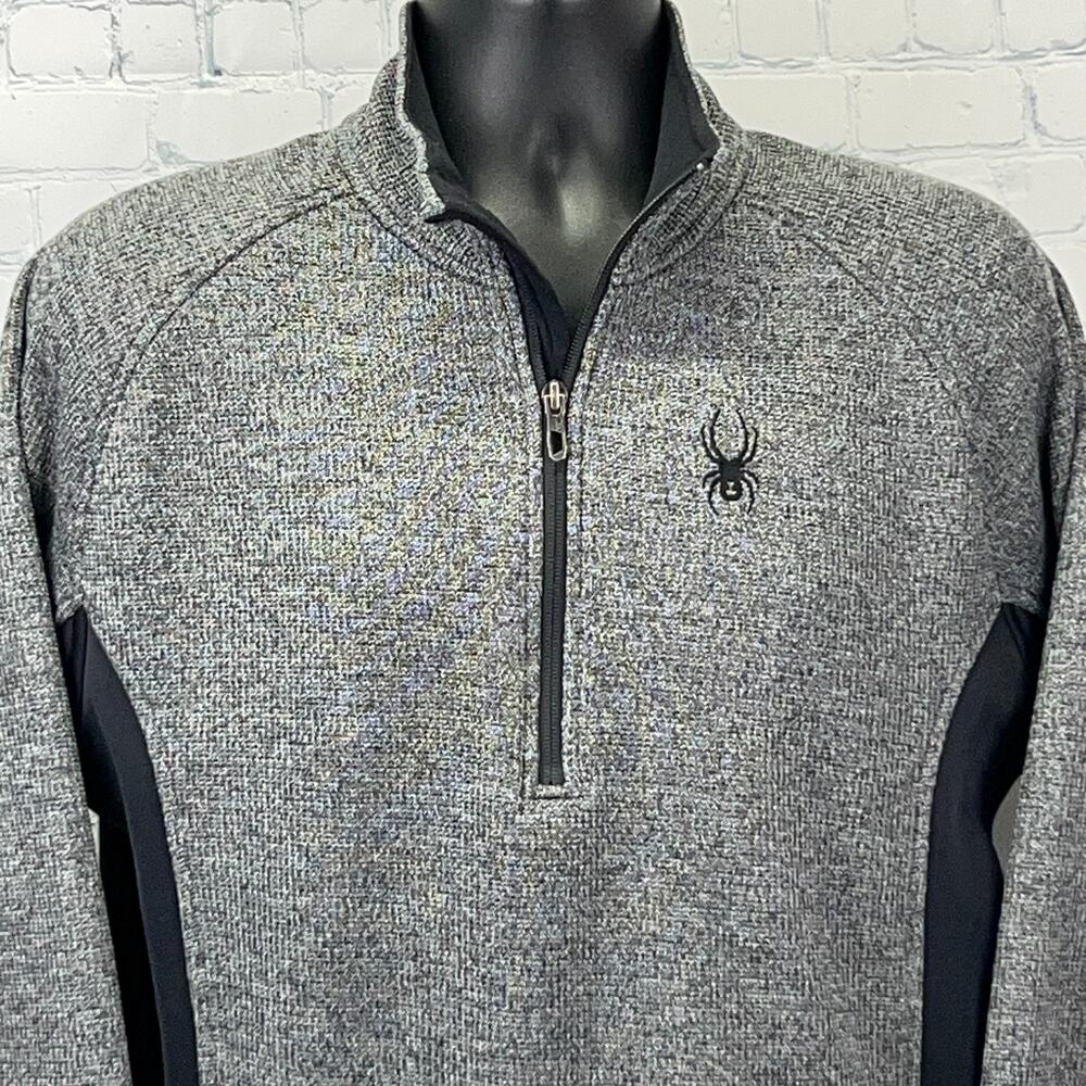 Spyder Outbound 1/2 Half Zip Sweater Gray Pullover Long Sleeve Mens L Large